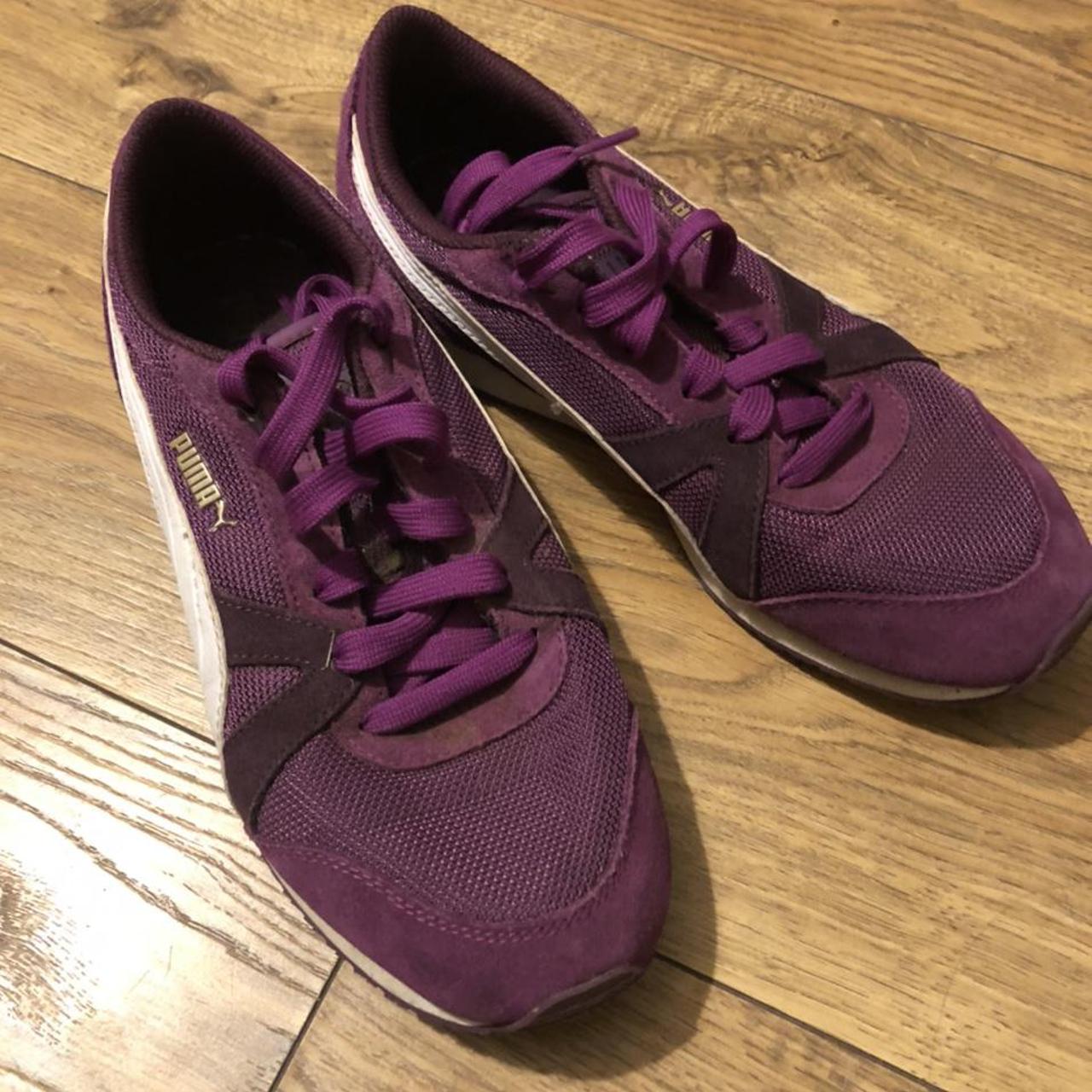 Purple PUMA trainers Size 5 Super comfortable for... - Depop