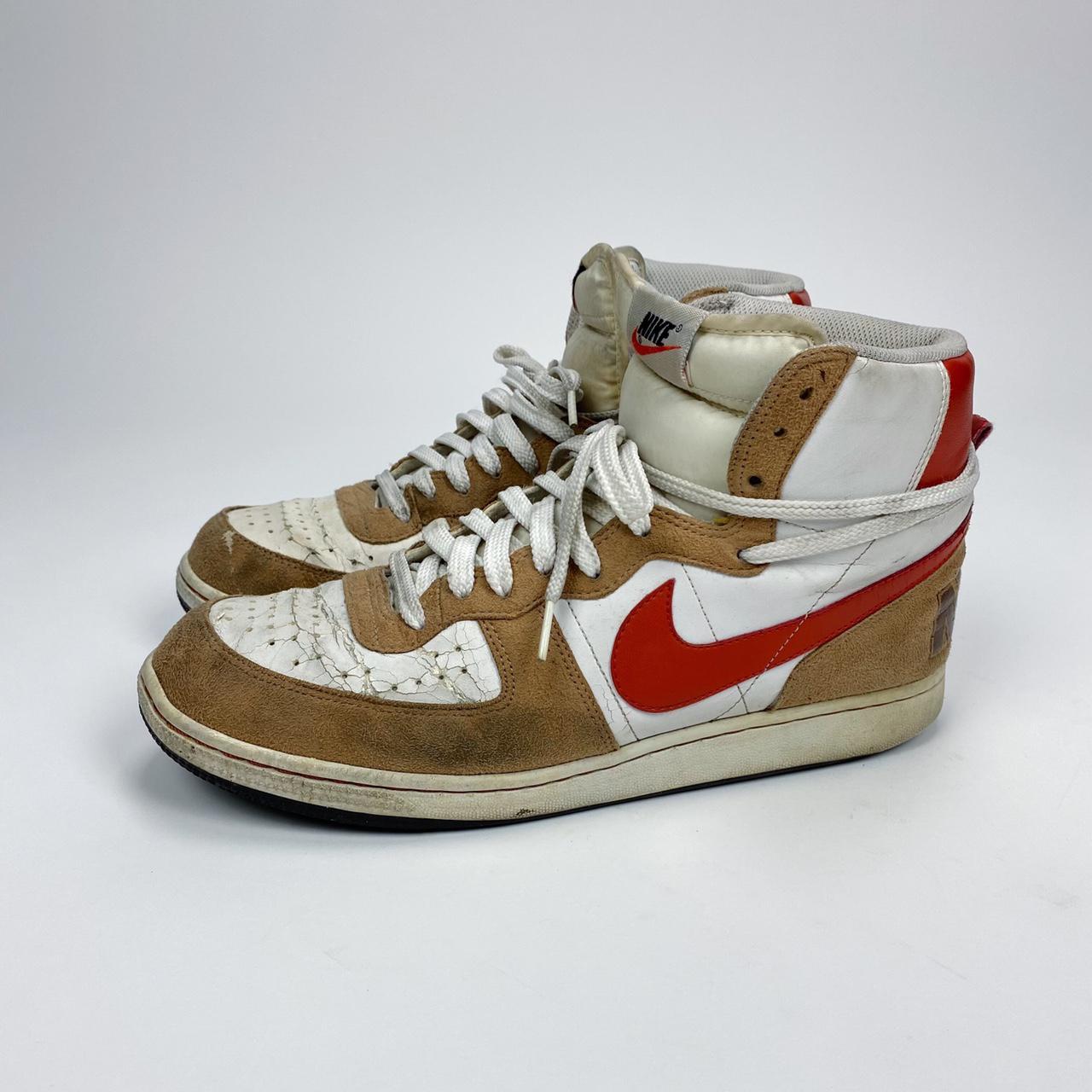 Nike Men's Tan and Red Trainers
