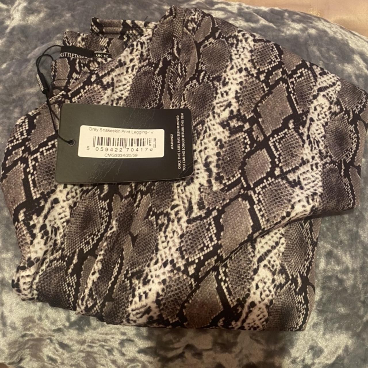 Pretty little thing grey snake print leggings. Size - Depop