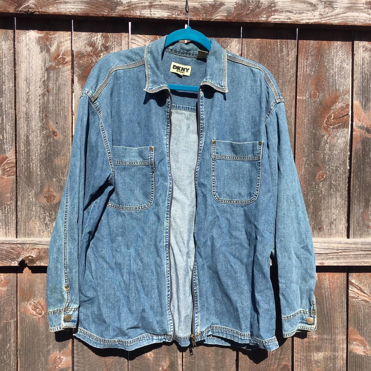 Vintage DKNY zip up denim jacket shirt ✨ will