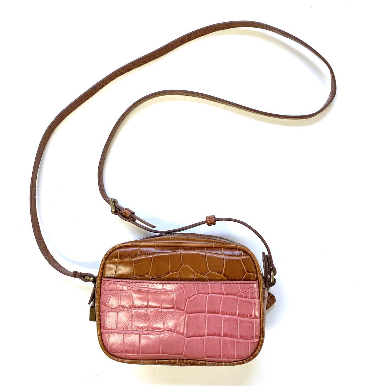 J.Crew Women's Pink and Yellow Bag Depop