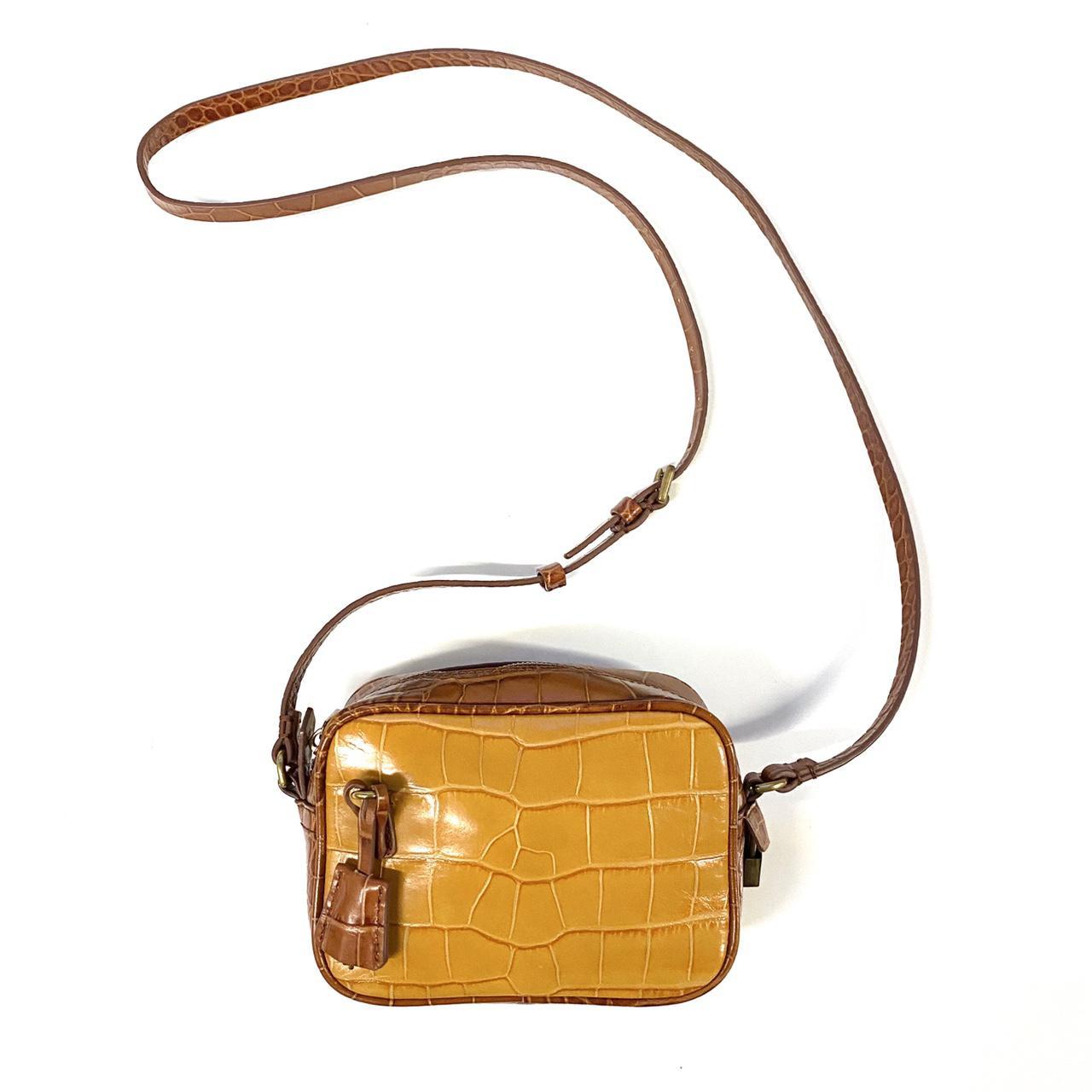 J.Crew Women's Pink and Yellow Bag Depop