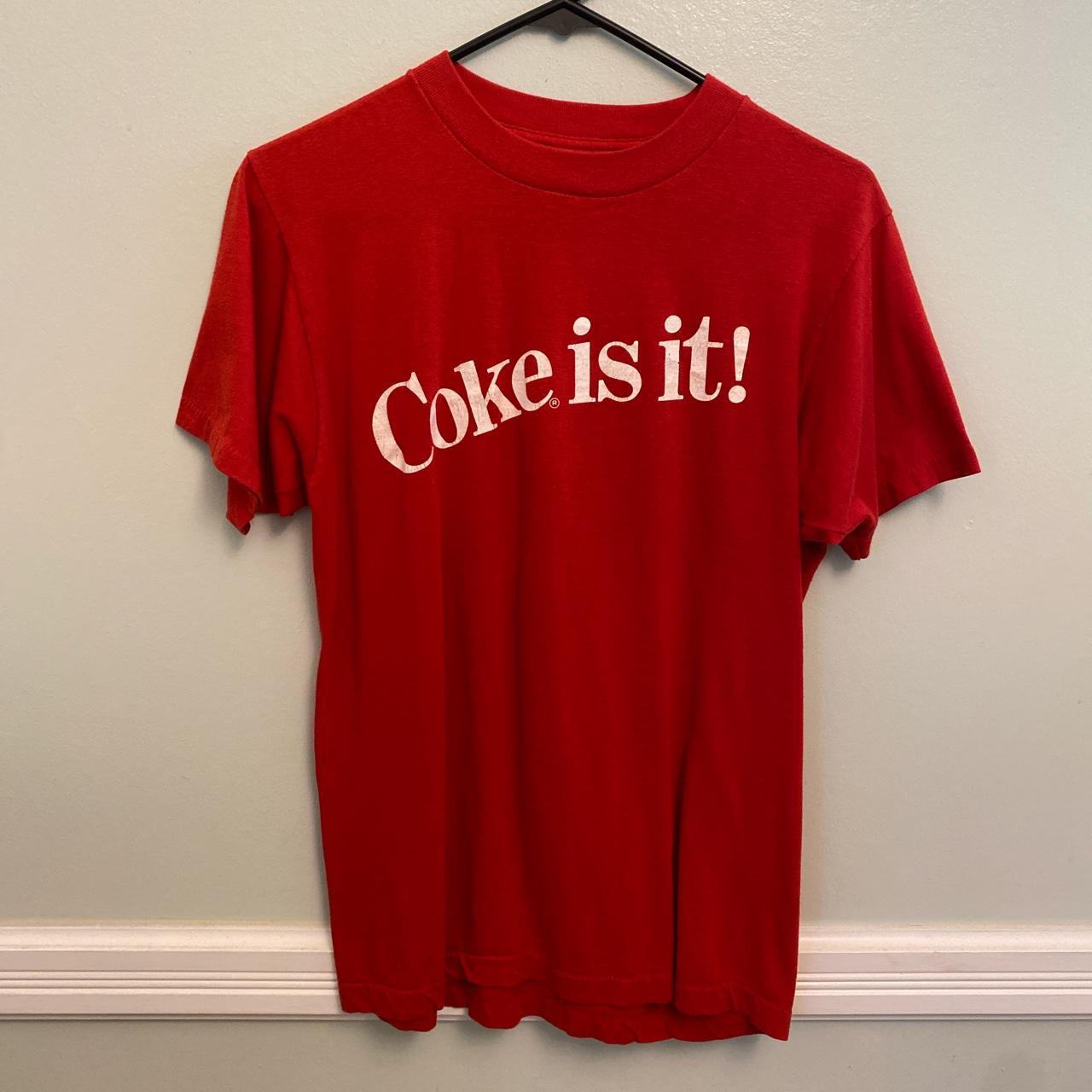 Vintage 80s Coke shirt. Label is faded but was... - Depop