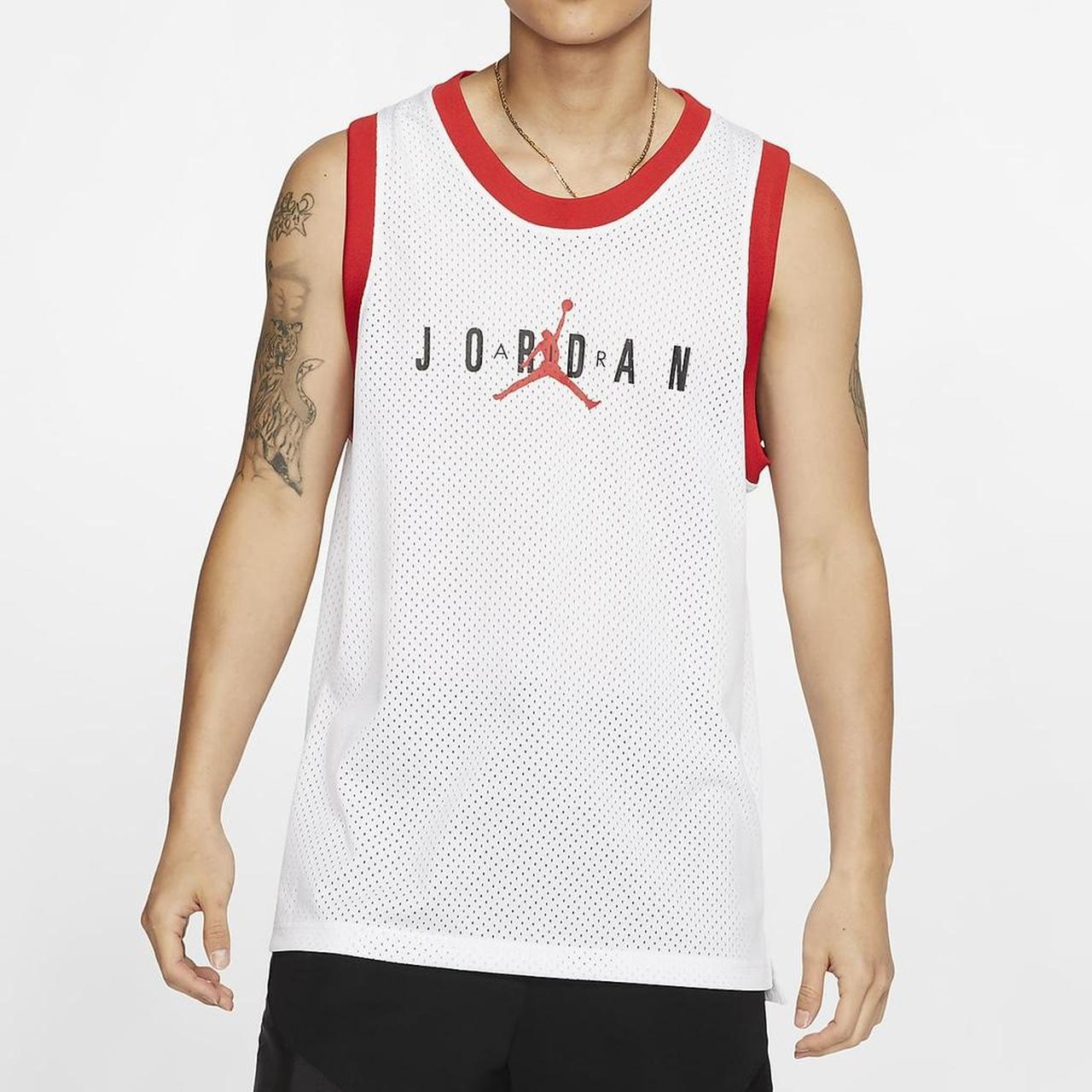 Nike Jordan Jumpman Sport DNA Red and White Tank... - Depop