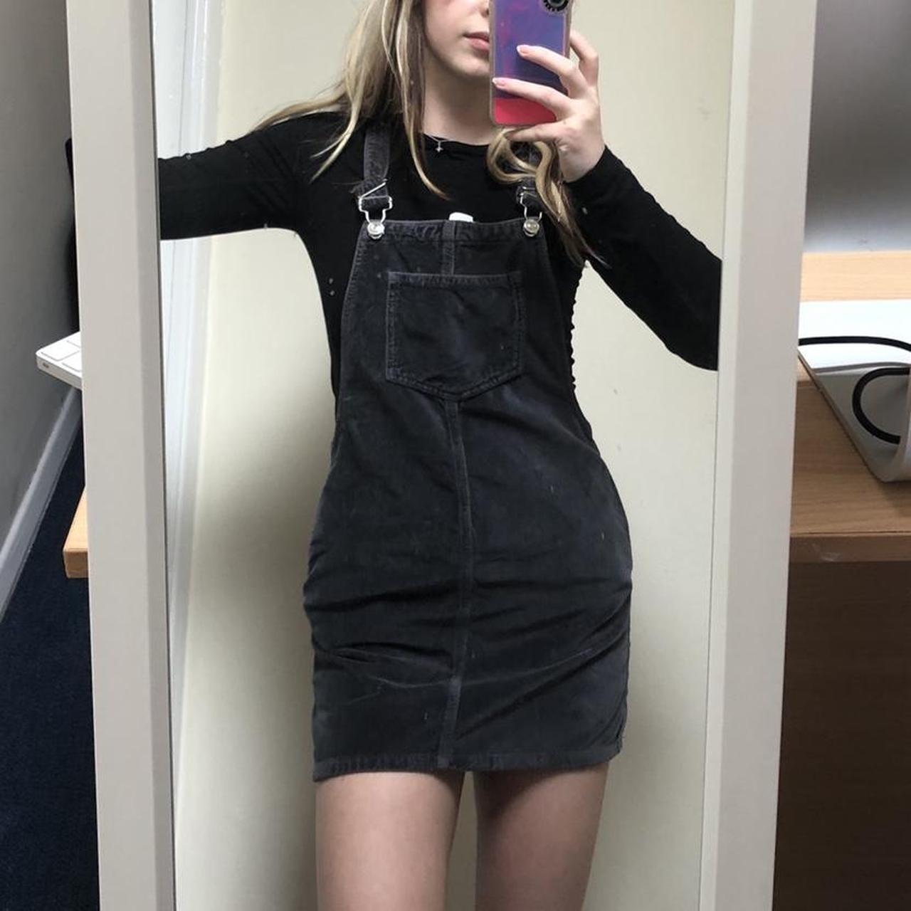 Topshop black deals dungaree dress