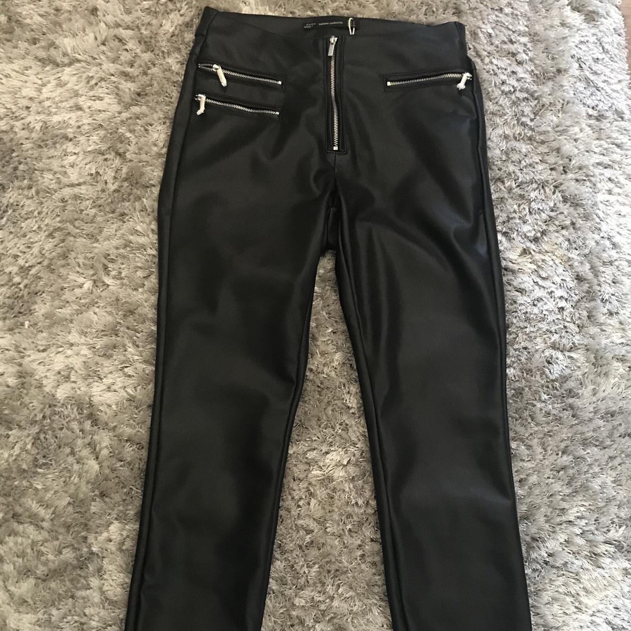 Zara suede leggings sales black