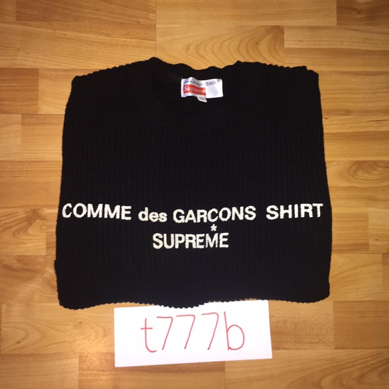 Supreme x Comme Des Garcons Knit Sweater - Black - Depop