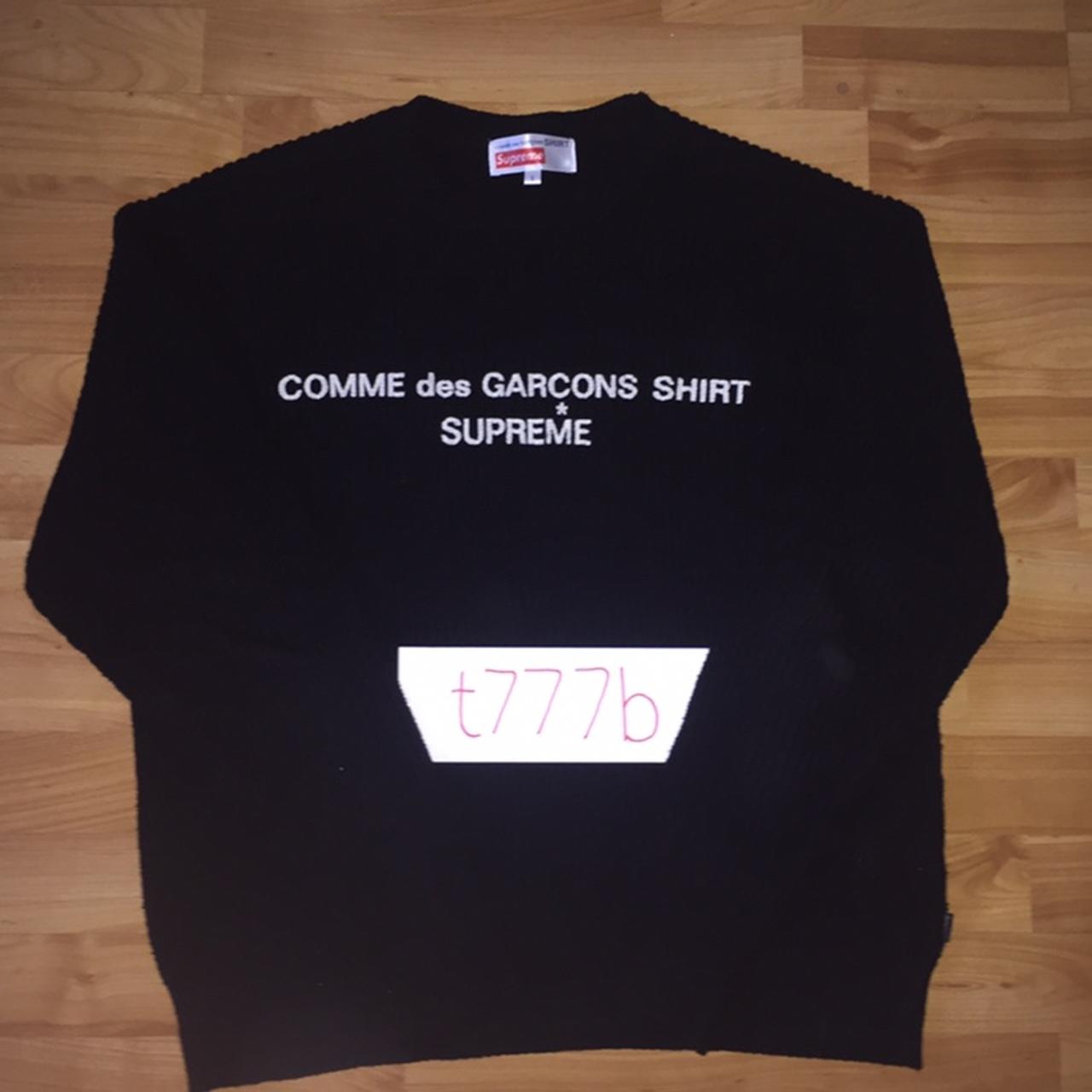 Supreme x Comme Des Garcons Knit Sweater - Black - Depop