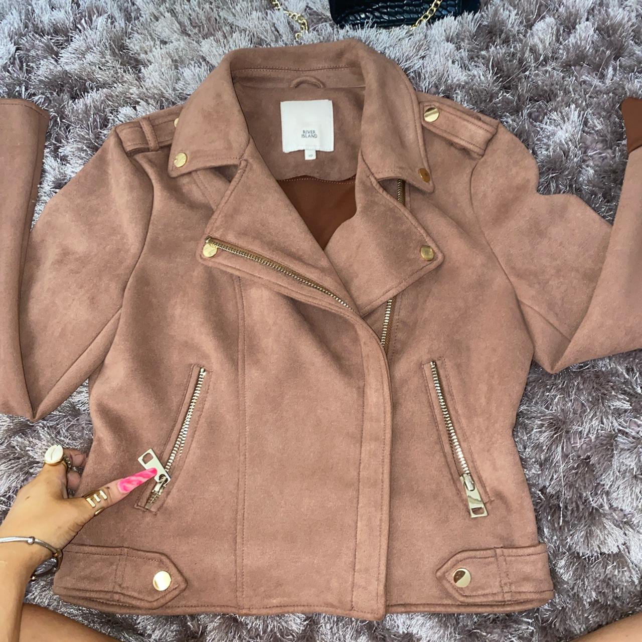 River island pink suede 2024 jacket