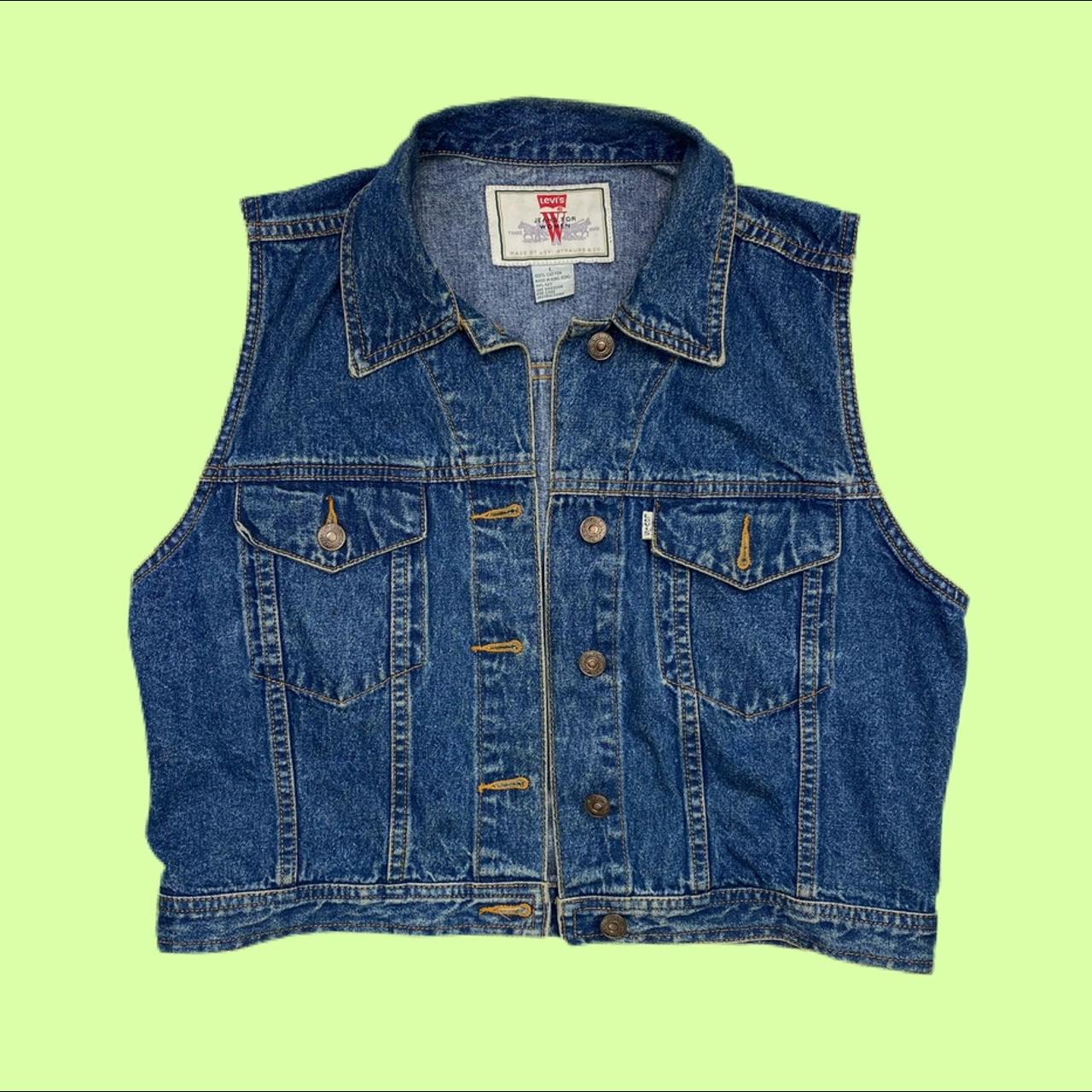 levi's black denim vest