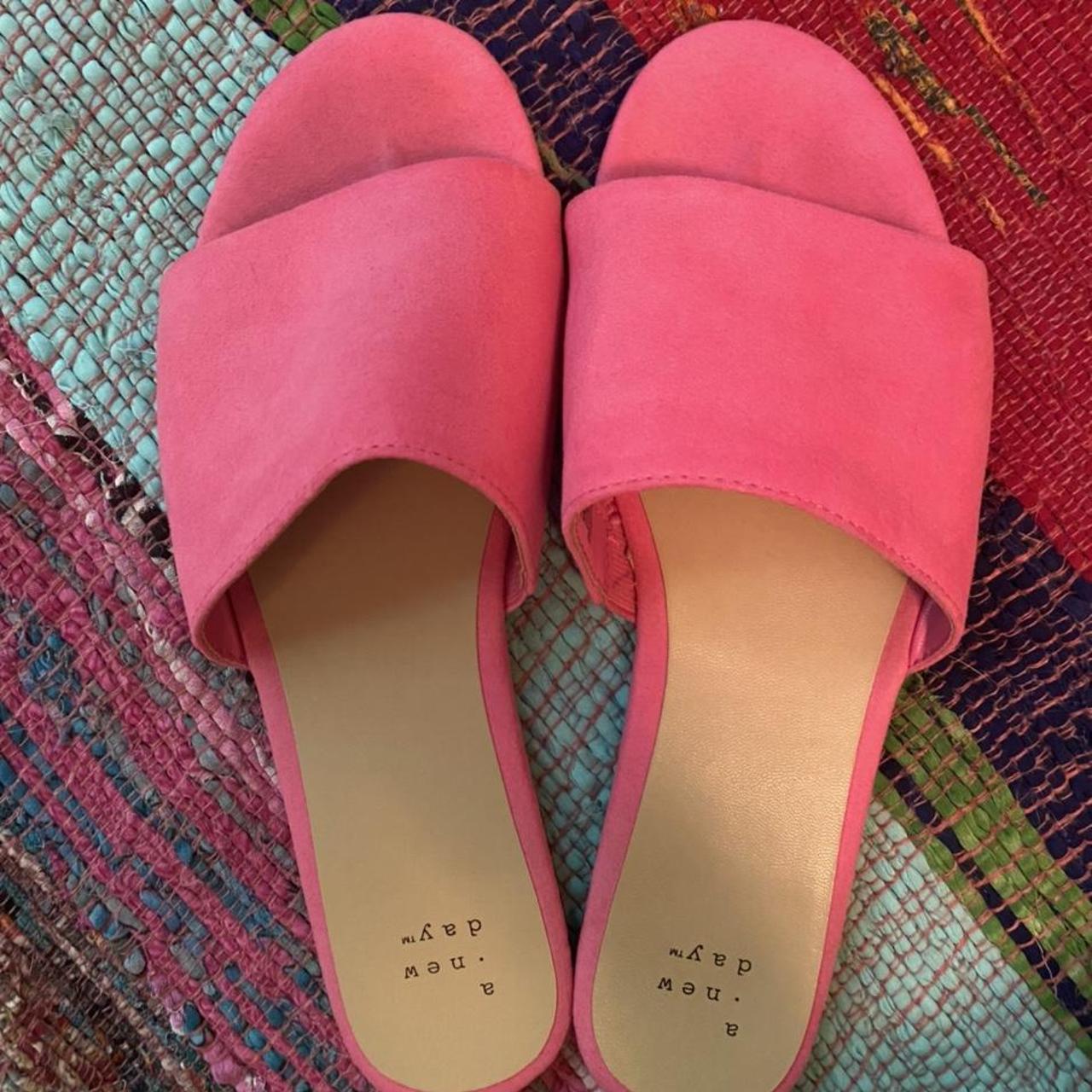 A New Day Women's Pink Slides | Depop