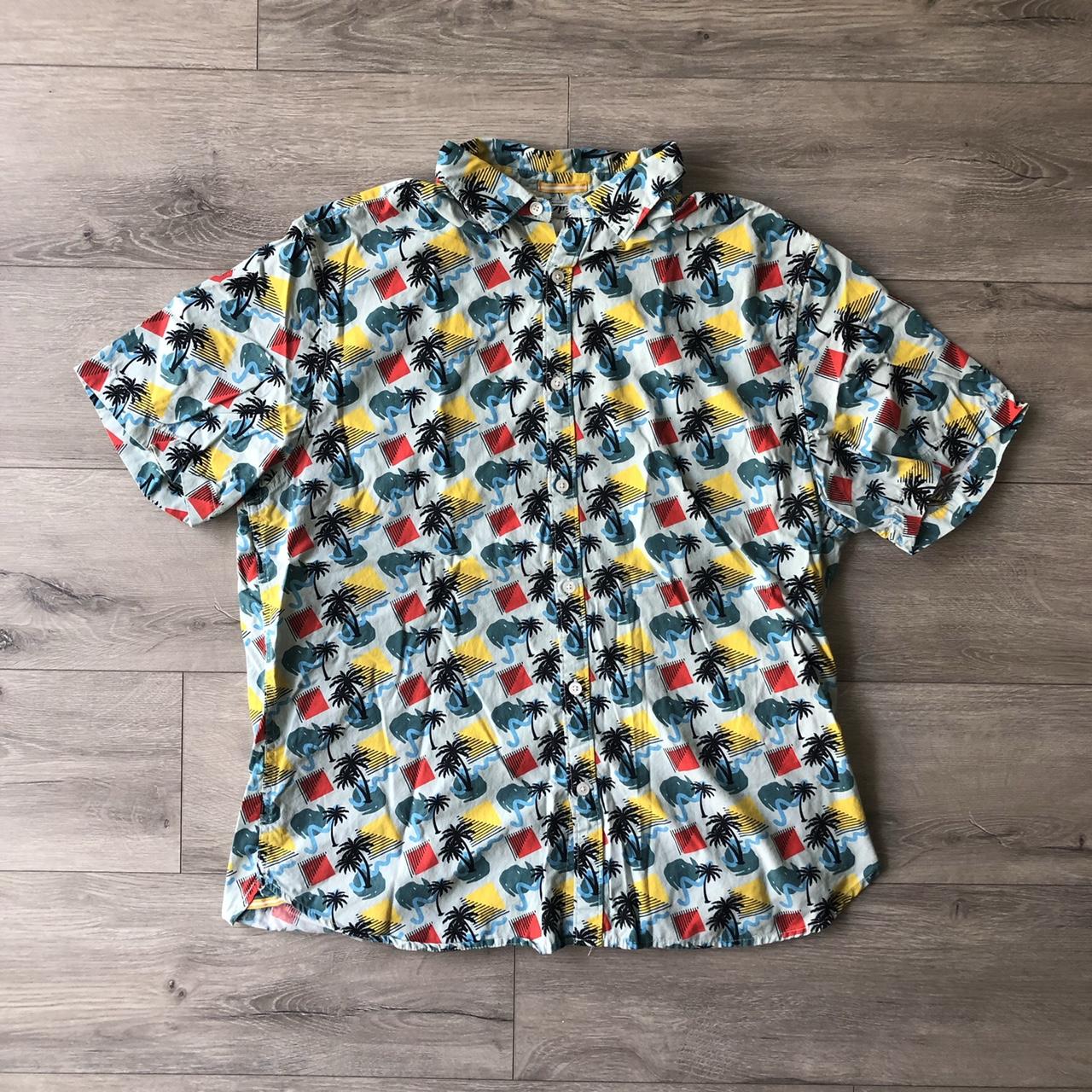 Cactus Man 90s Tropical Pattern Button Up — *XL... - Depop