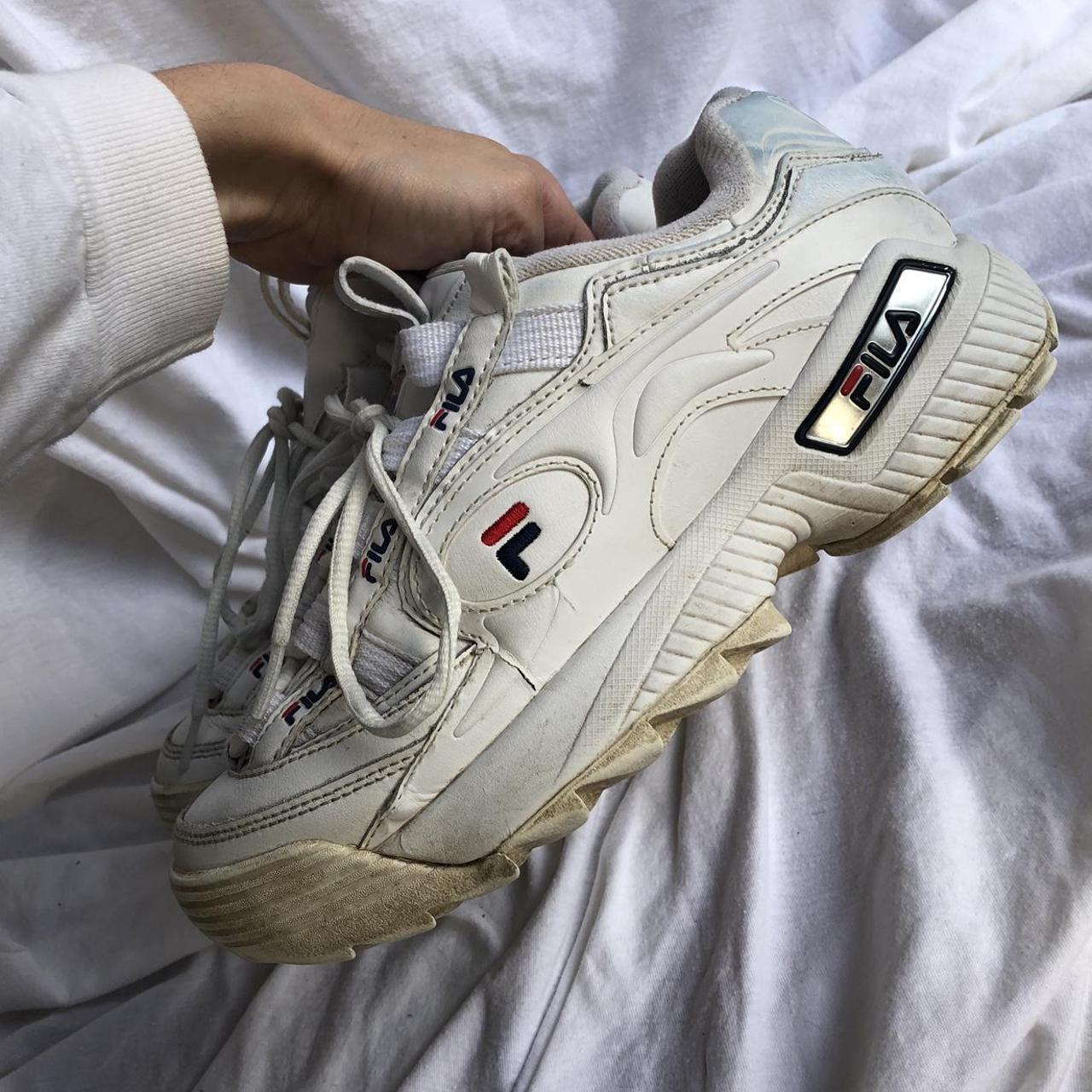 Classic chunky Fila dad sneakers🤍 These are the... - Depop