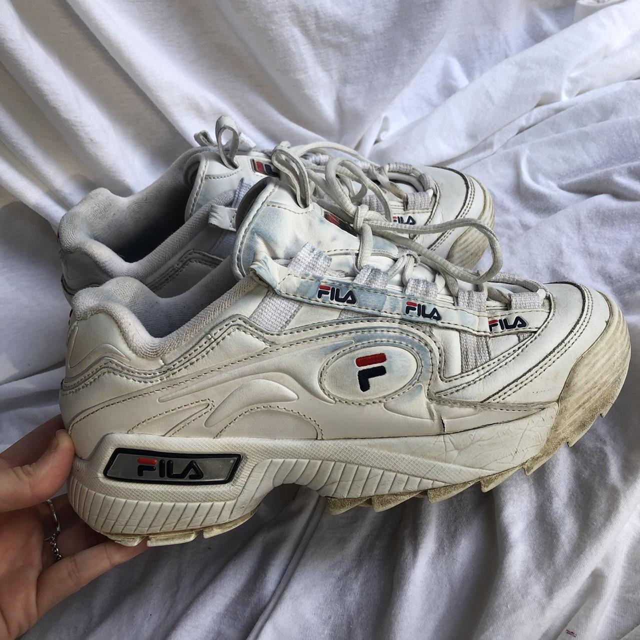 Classic chunky Fila dad sneakers🤍 These are the... - Depop