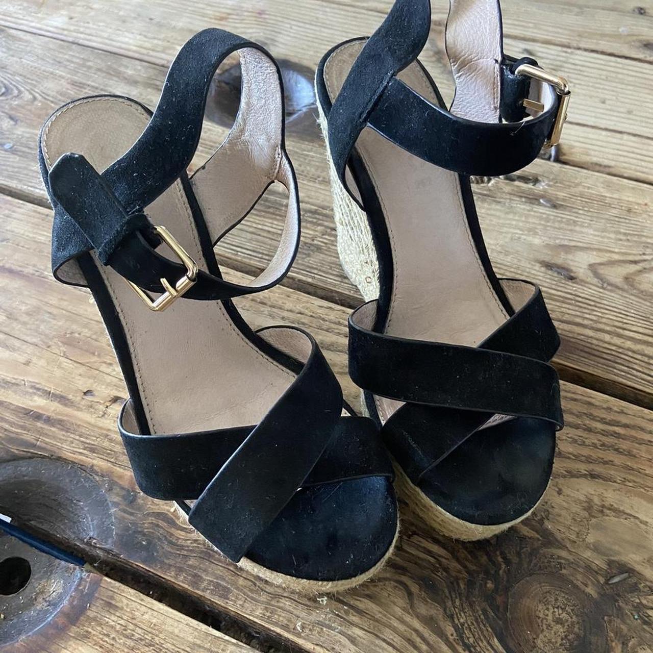 Office black wedge sandals Size 38 Good... - Depop