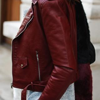 zara maroon biker jacket