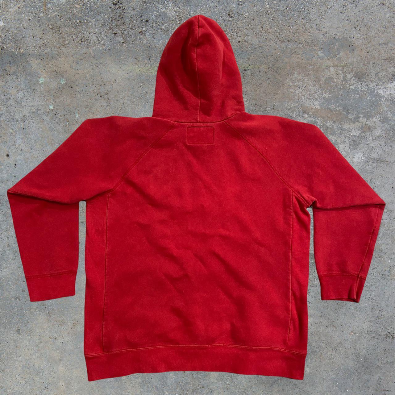 Vintage Abercrombie & Fitch logo hoodie. Bright red... - Depop