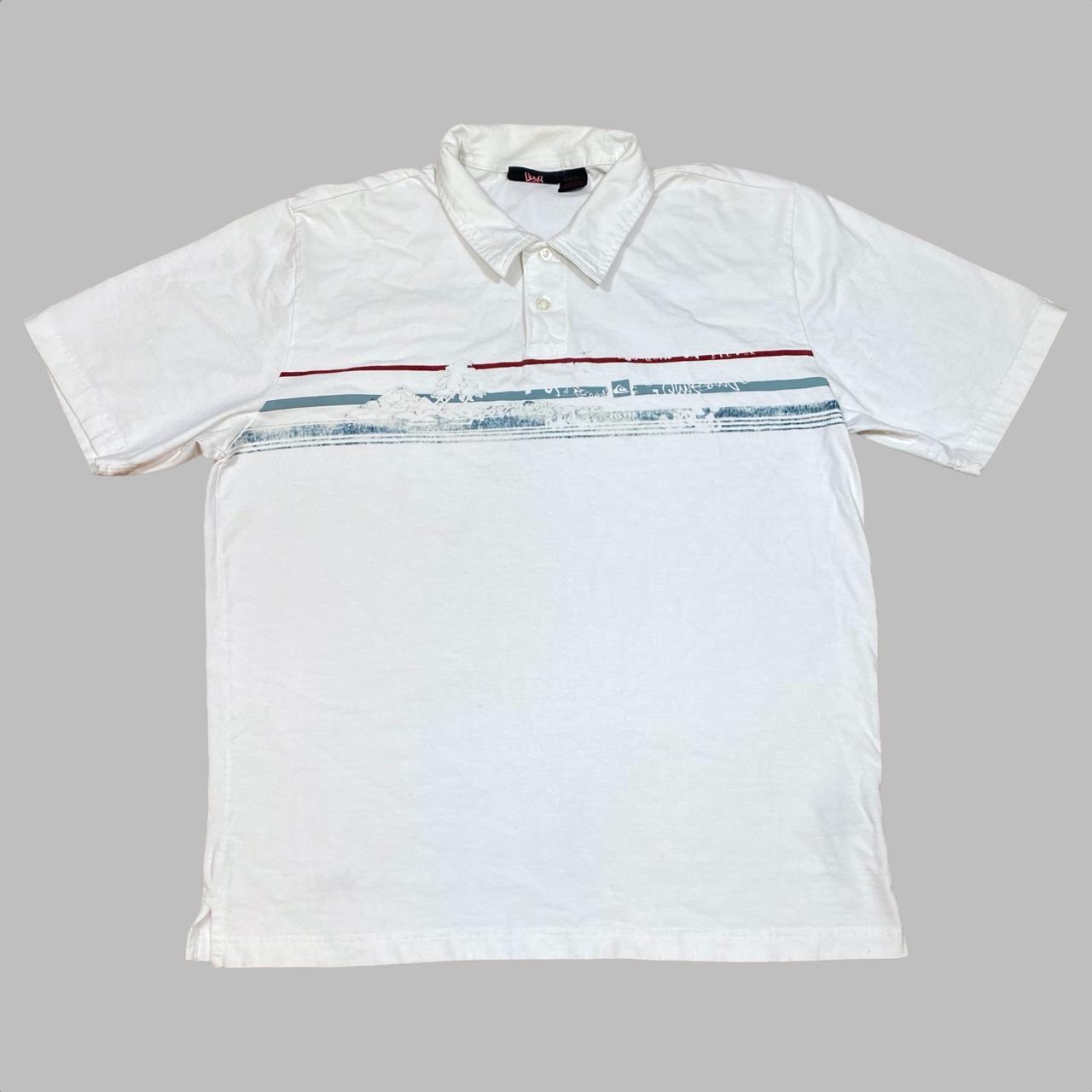 Quiksilver Men's White and Blue Polo-shirts