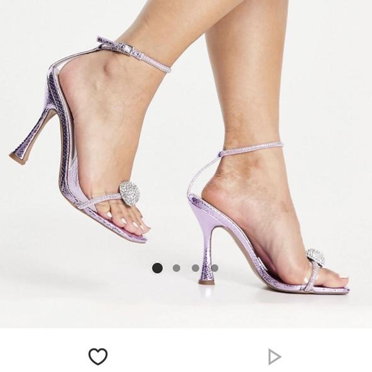 Lilac shop metallic heels