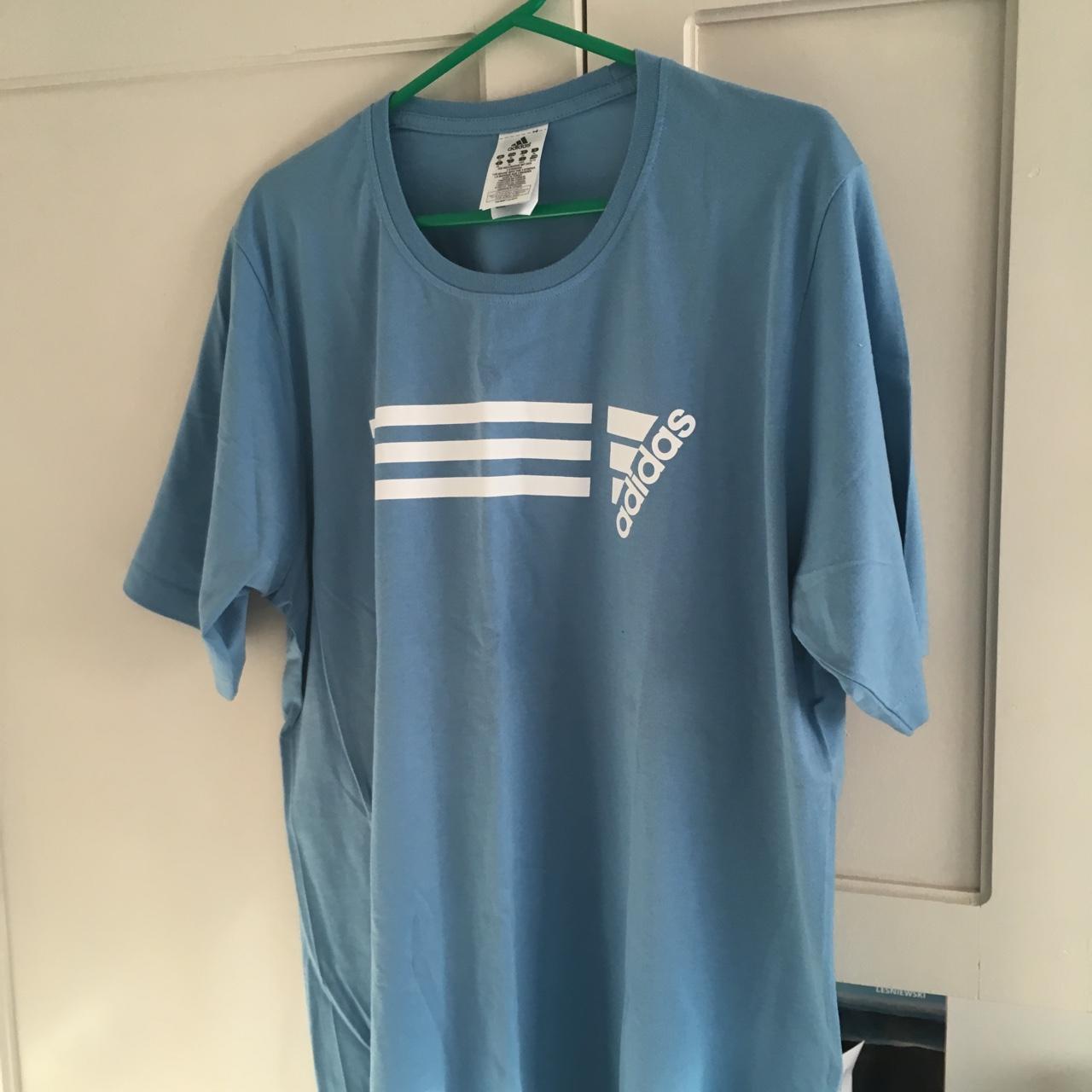 Adidas t-shirt light blue Size XL 10/10... - Depop