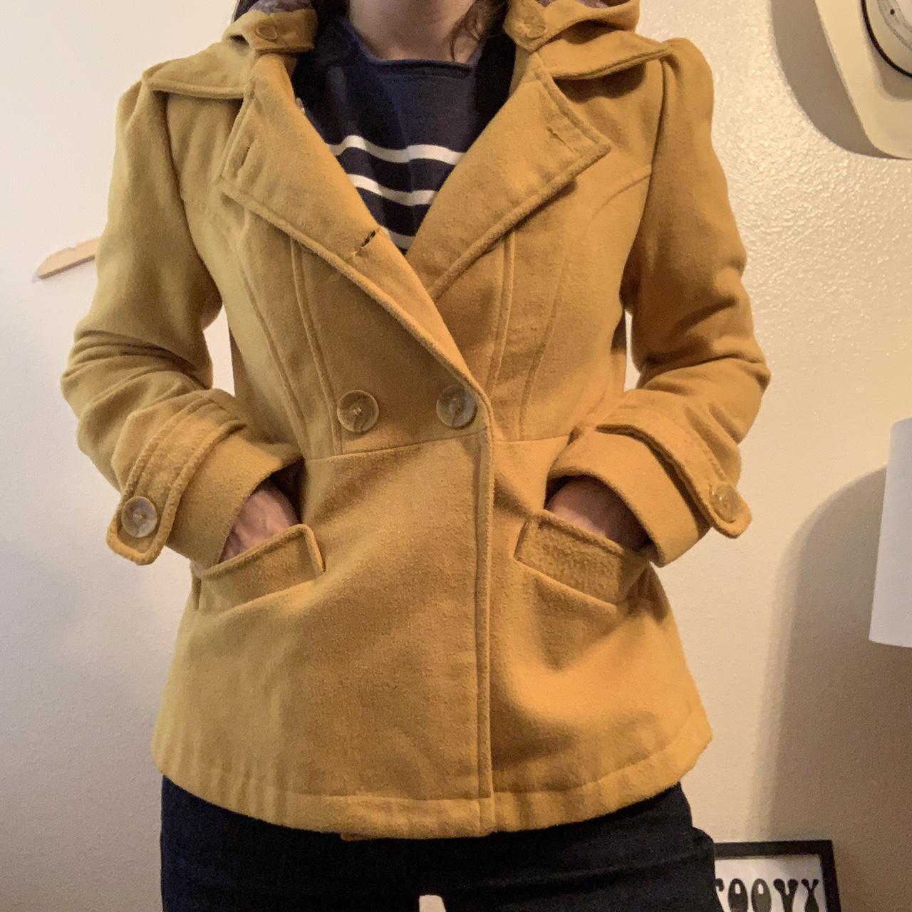 mustard pea coat