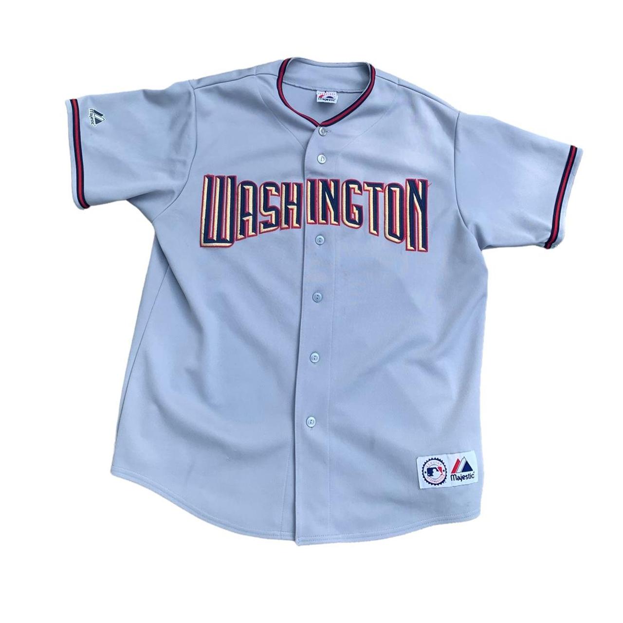 Vintage Washington Nationals MLB Baseball Jersey Grey Medium