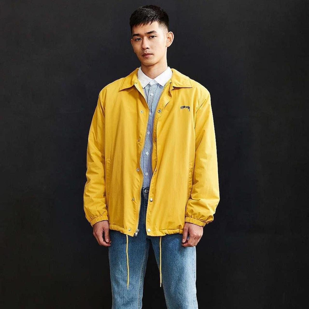 stussy yellow coach jacket