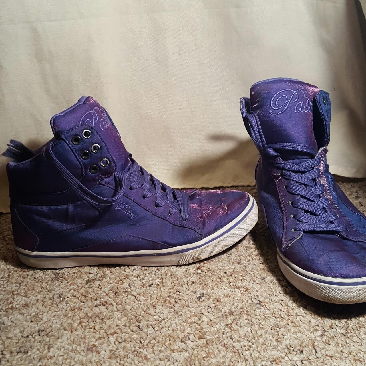 Purple and pink iridescent sneakers by