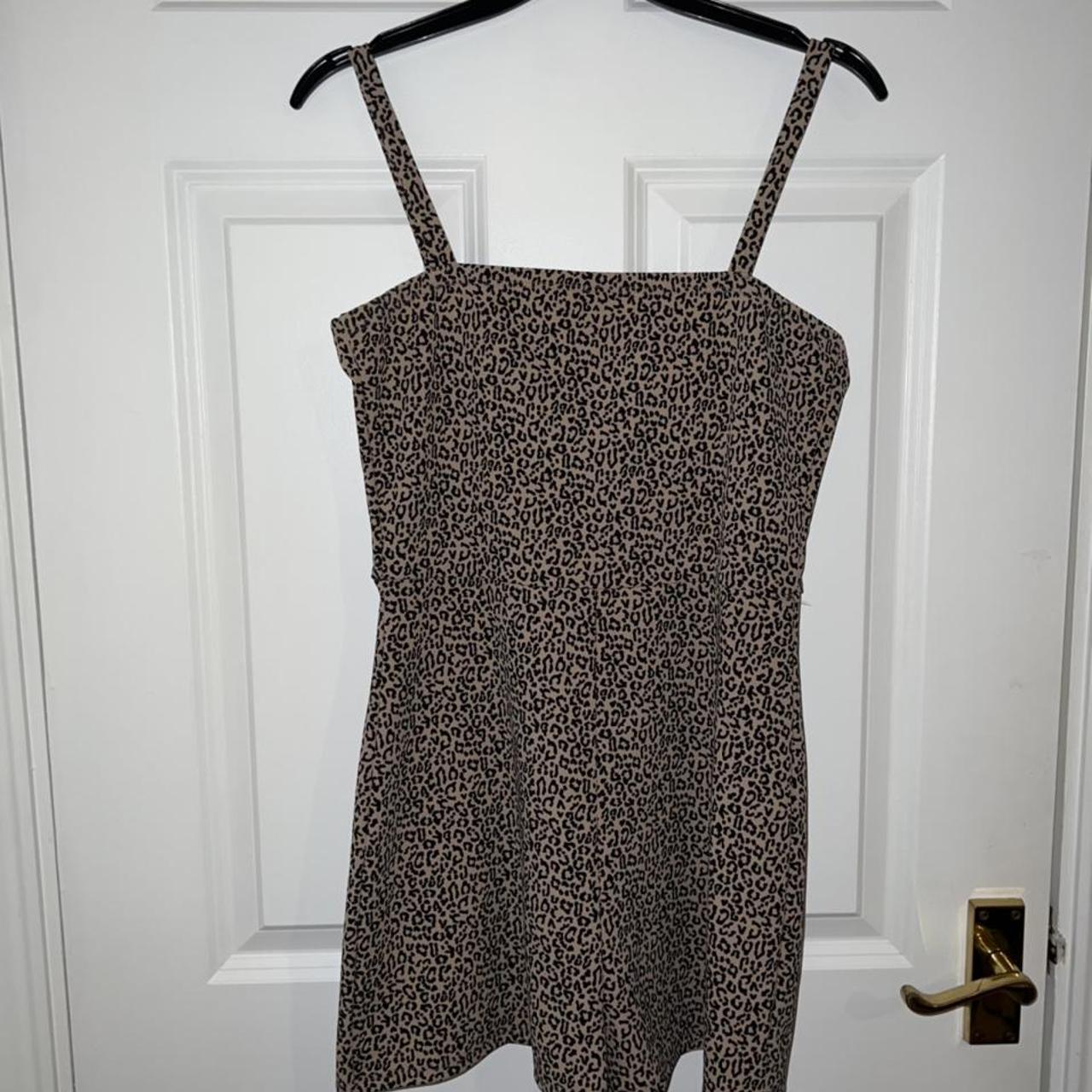 Missguided Leopard Print Tie Back Playsuit Size Depop