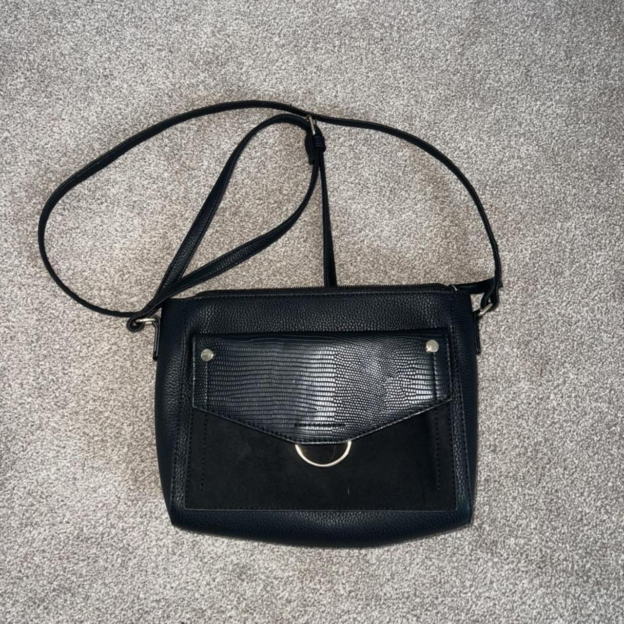 Primark black faux leather shoulder bag Never used... Depop