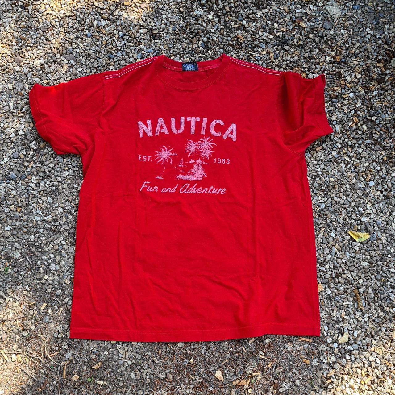 Nautica Men's Red T-shirt | Depop