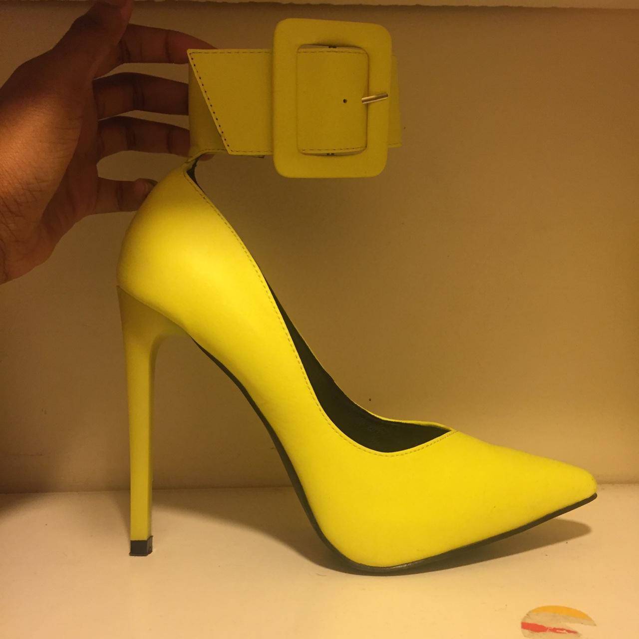 justfab yellow heels