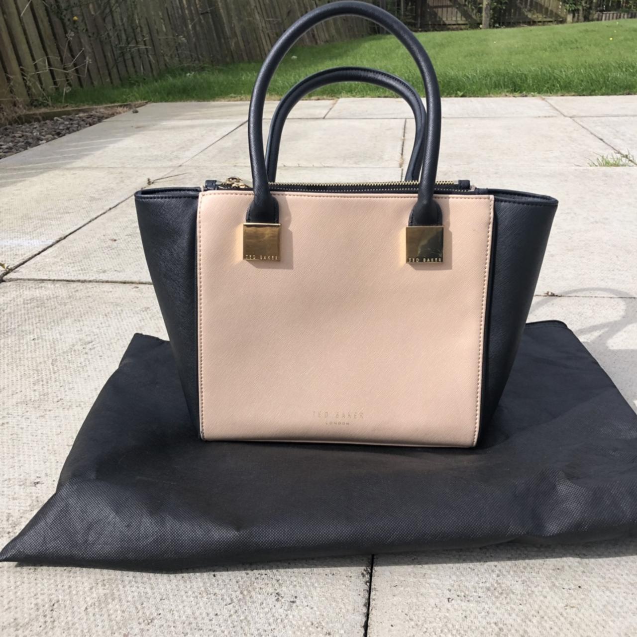 Ted Baker Crosshatch Leather Tote Bag in Black