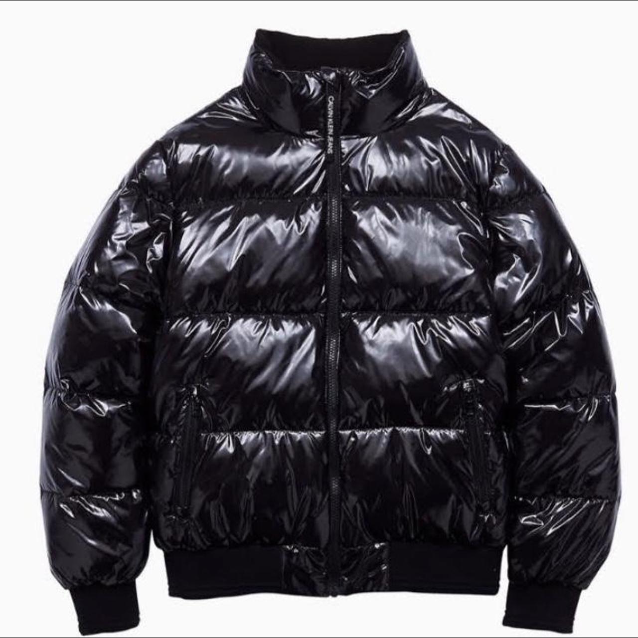 calvin klein glossy puffer jacket