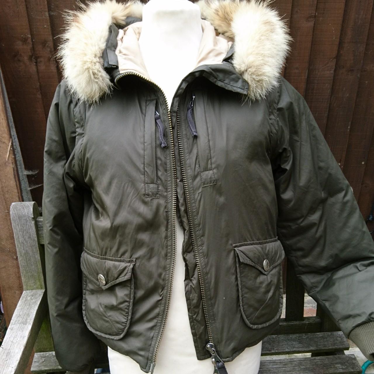 Calvin Klein Khaki Green Jacket feather Depop