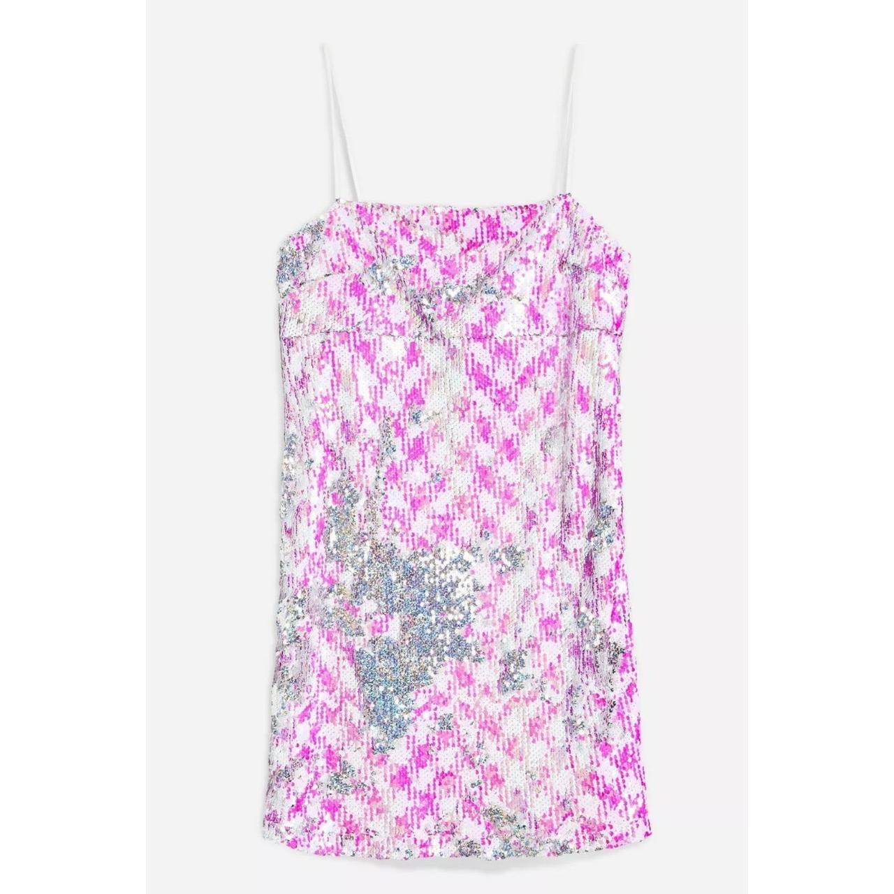 topshop pink sequin dress