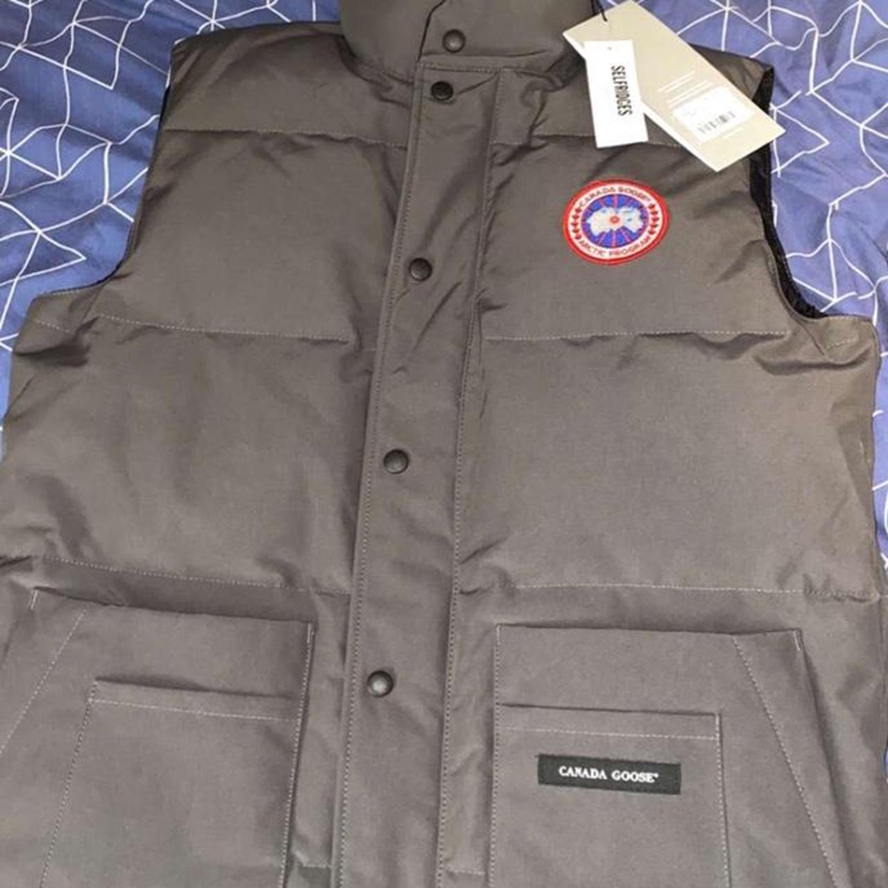 Men s grey Canada Goose Gillet worn a couple of Depop