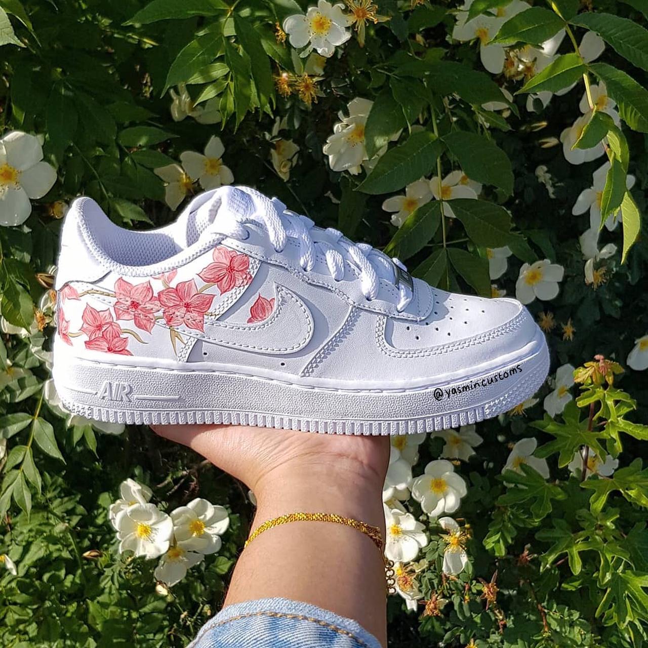 Nike Air Force 1 floral design. • Condition: New; - Depop