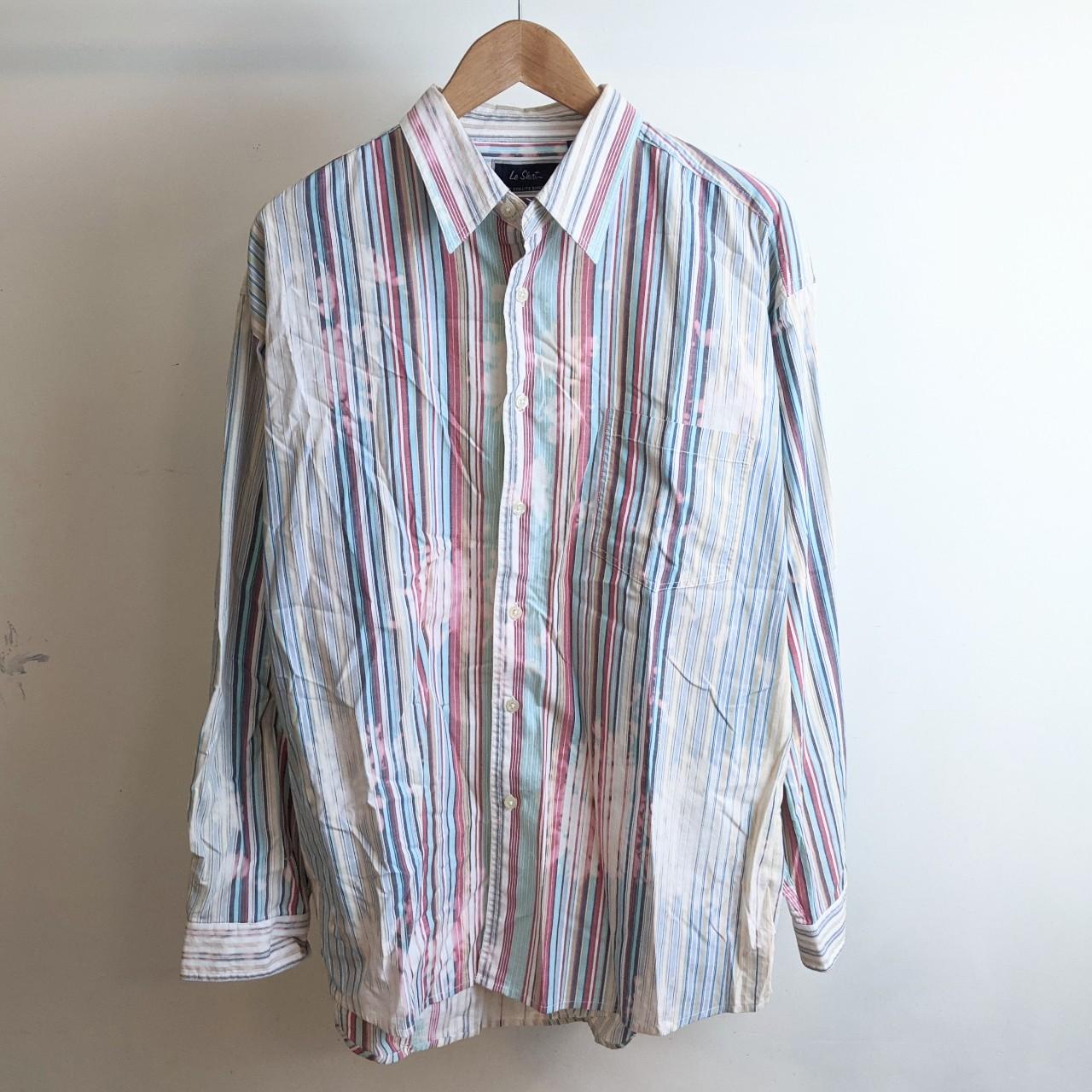 Vintage Bleach Stripe Shirt Long sleeve shirt in an... - Depop