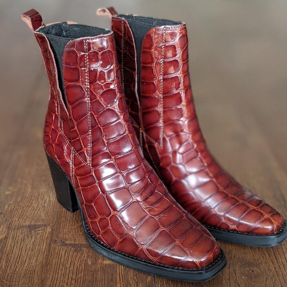 Topshop brooklyn crocodile deals effect boots