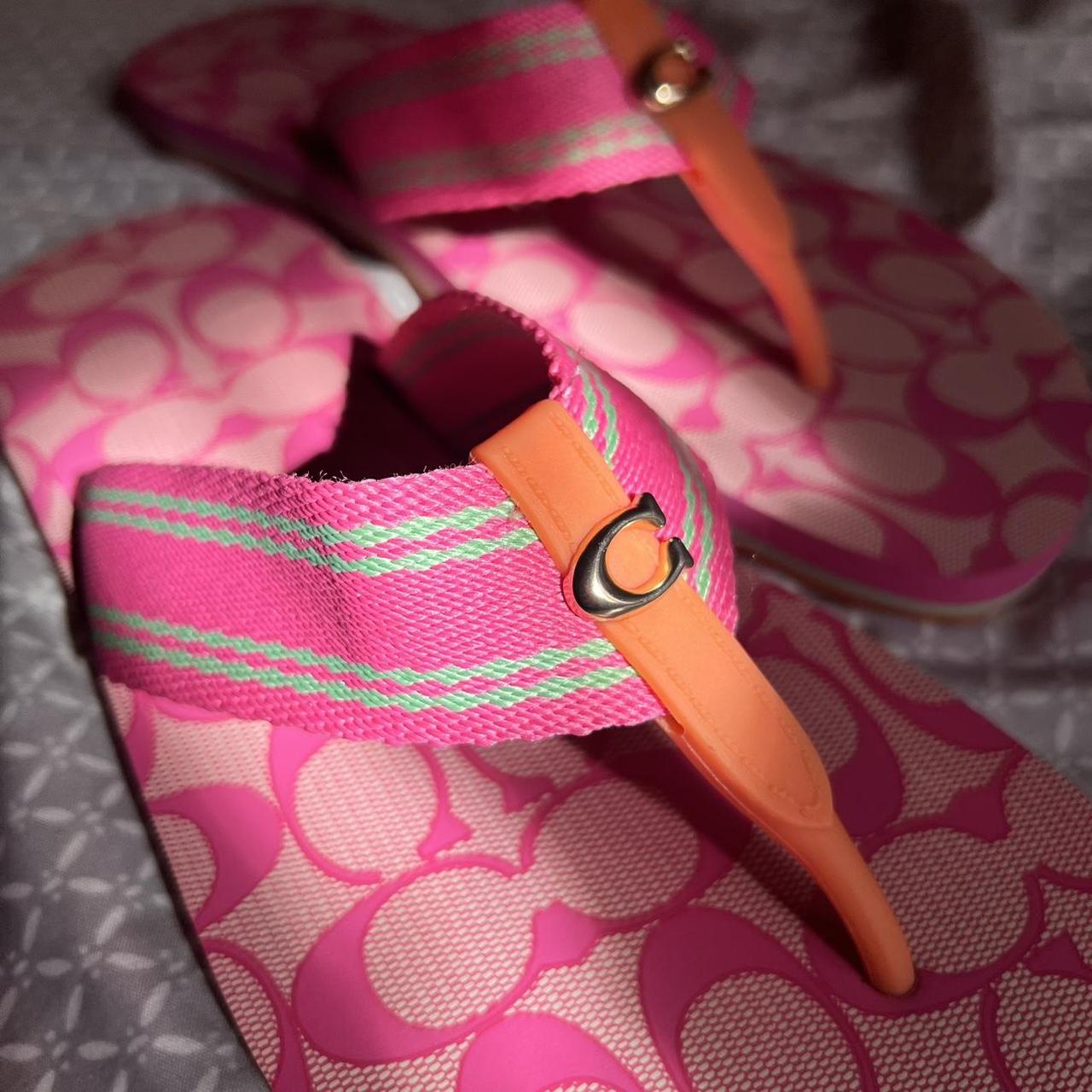 Size 8 women’s COACH ‘Zoe Thong FlipFlop Sandals’... Depop