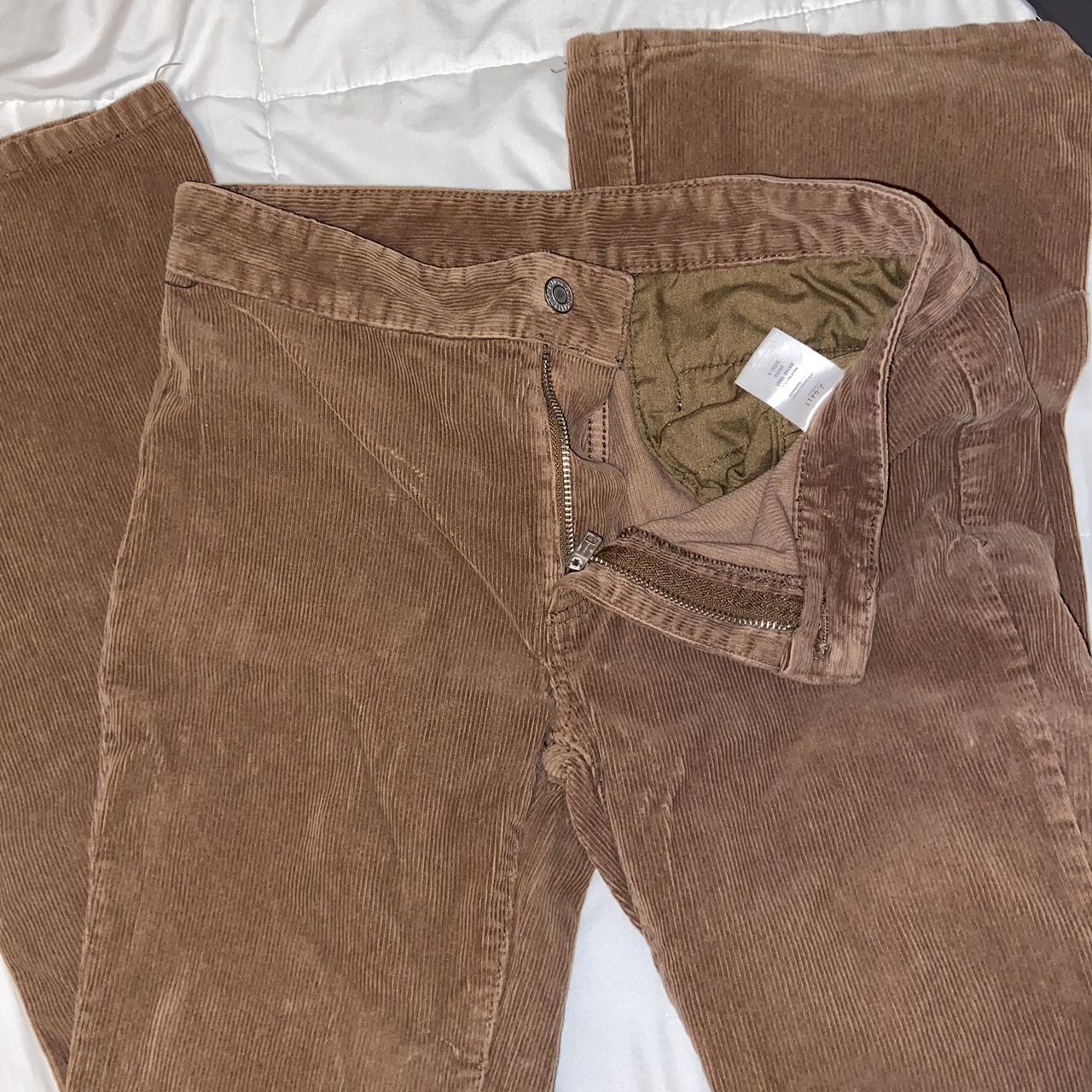 brandy melville jada brown corduroy pants open to... Depop