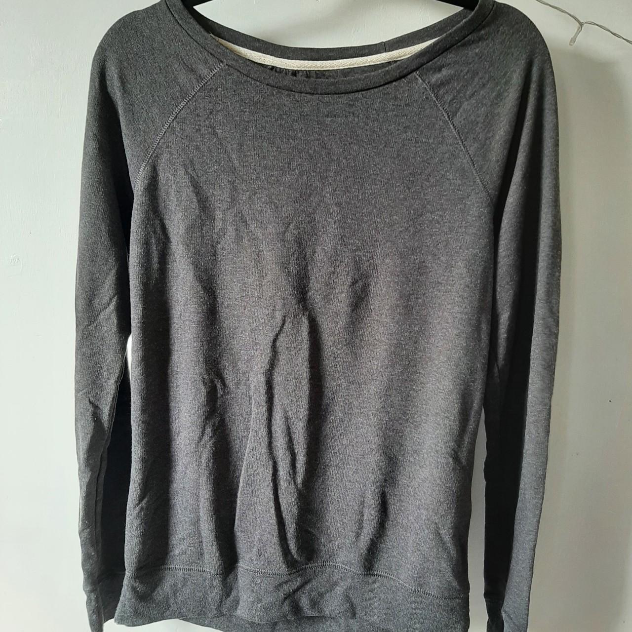 Grey Champion sweatshirt. Small logo on sleeve.... - Depop