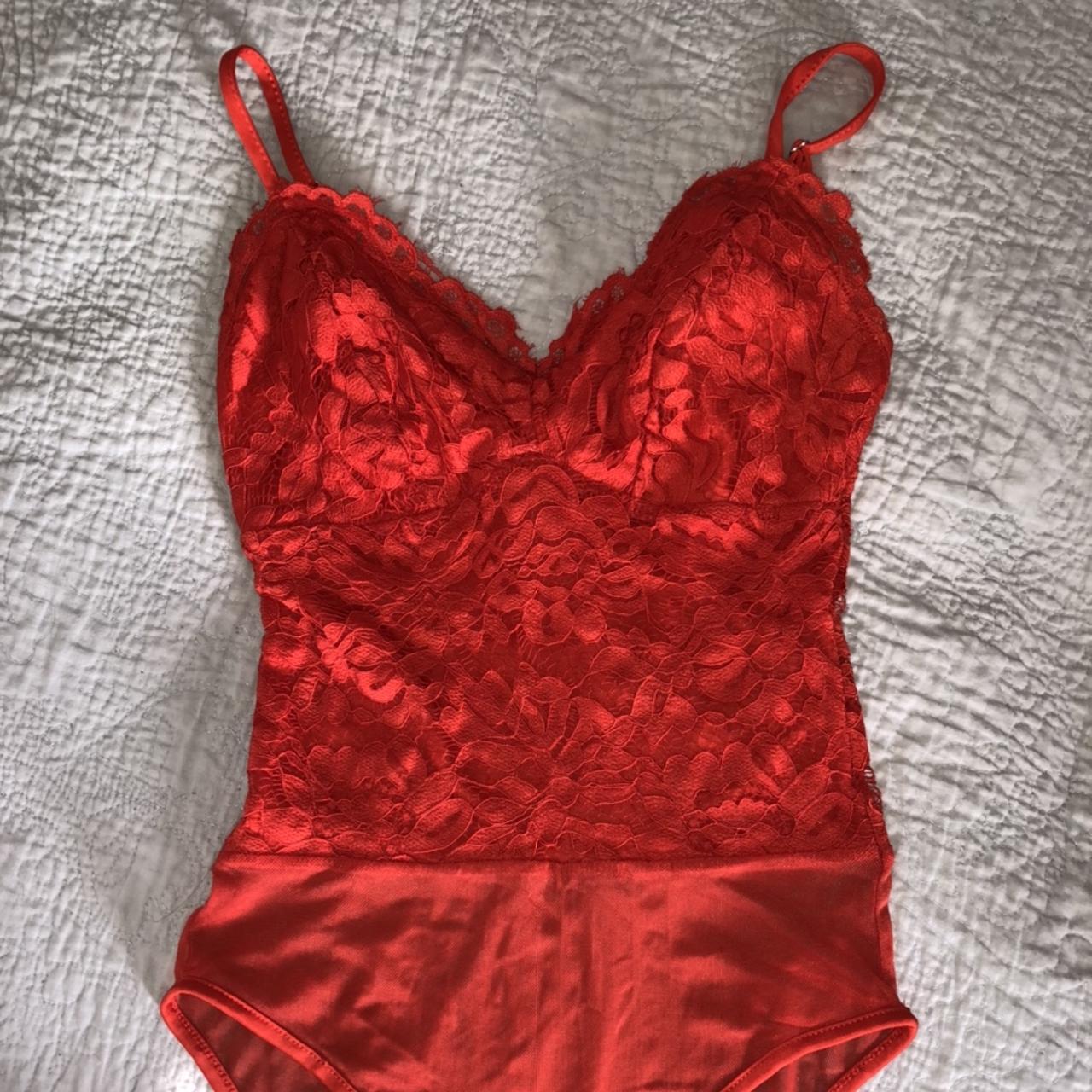 New Look Women's Red Bodysuit | Depop