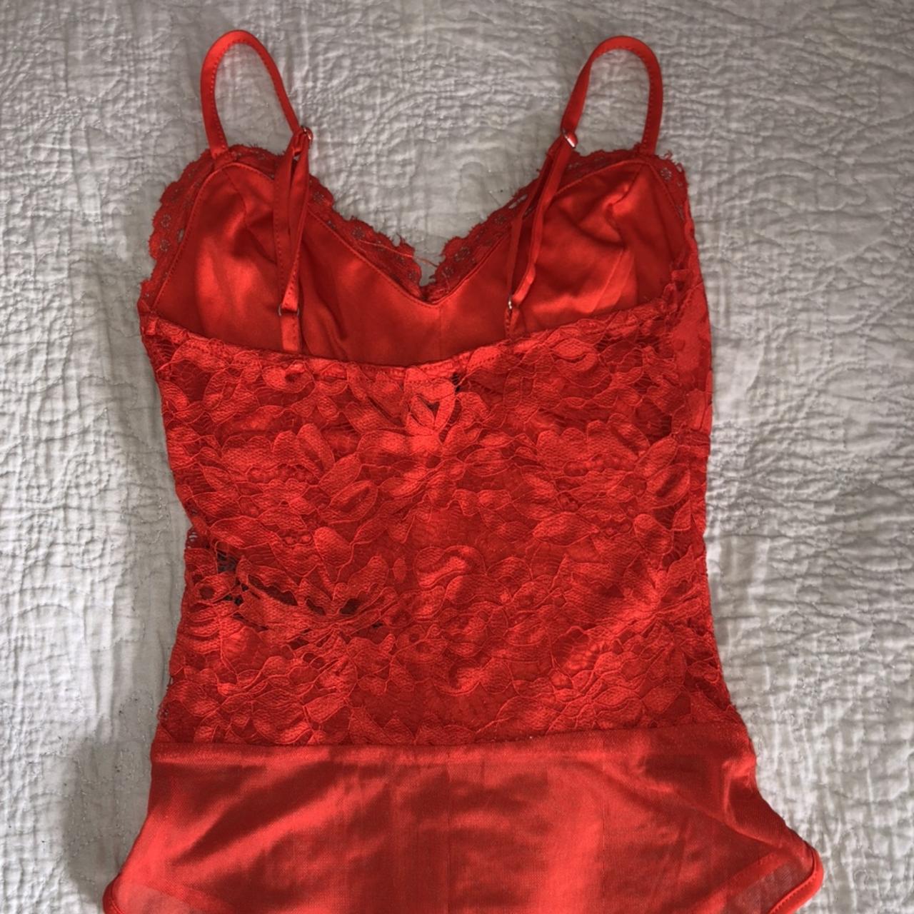 New Look Women's Red Bodysuit | Depop