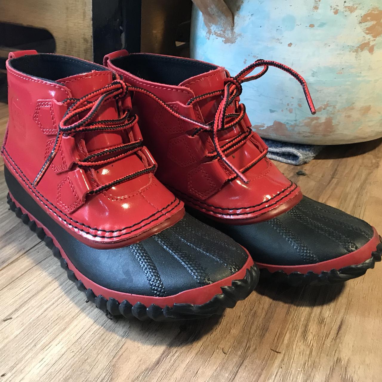 sorel red rain boots