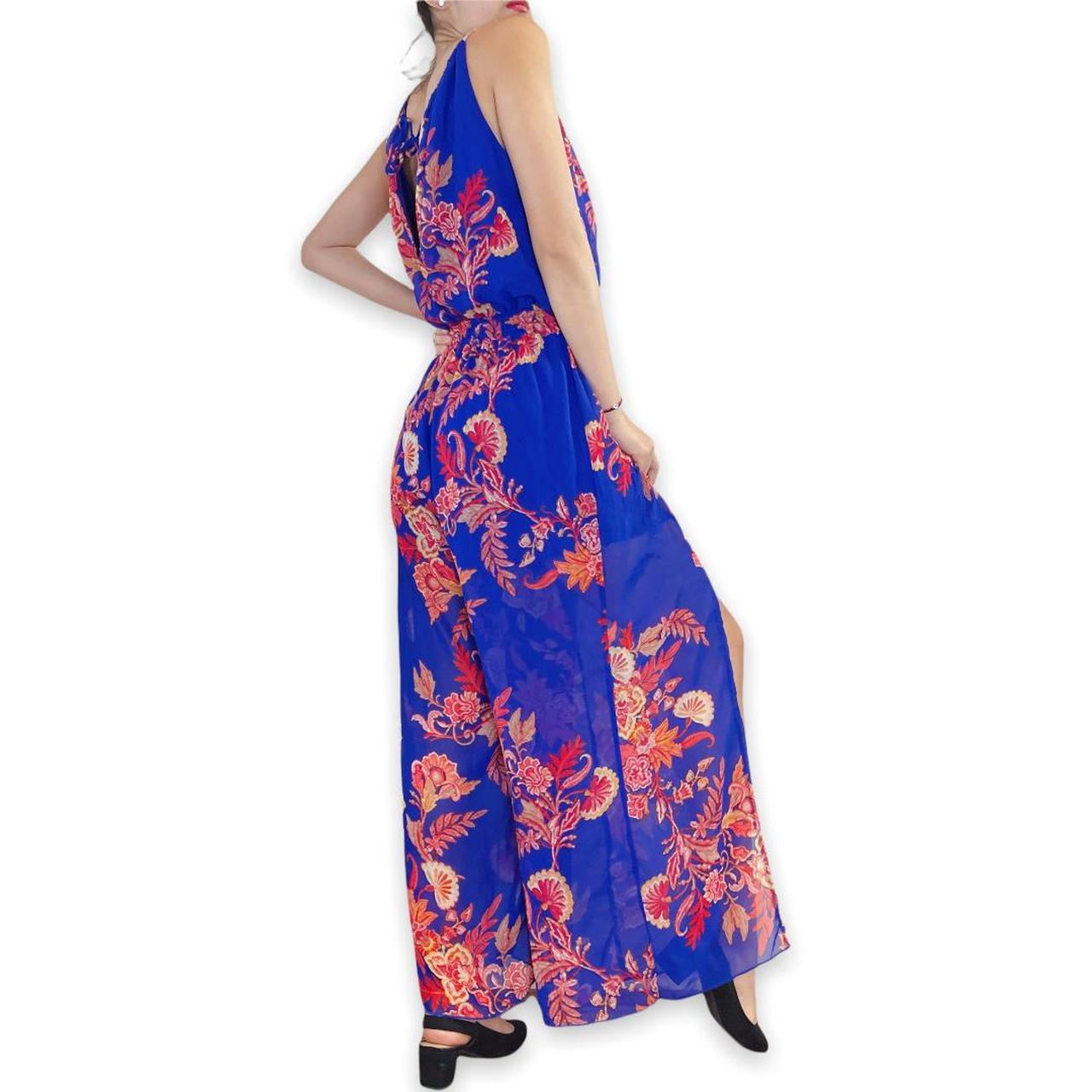 Sweet Storm Women's Blue and Orange Dress (2)