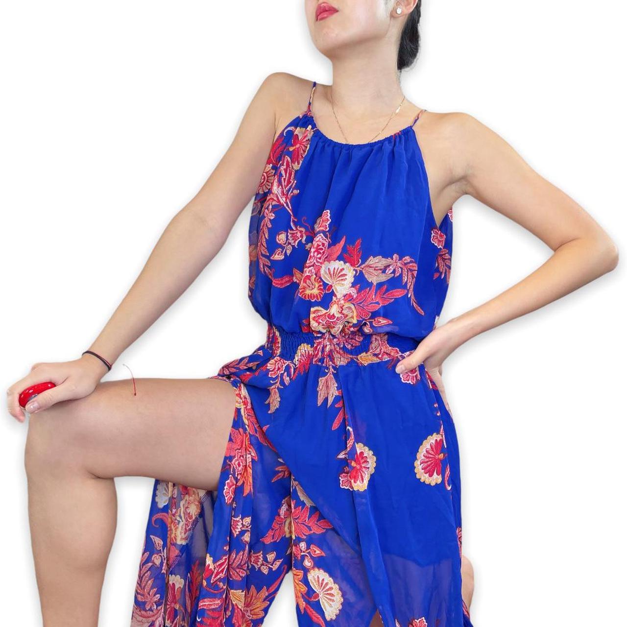 Sweet Storm Women's Blue and Orange Dress (3)