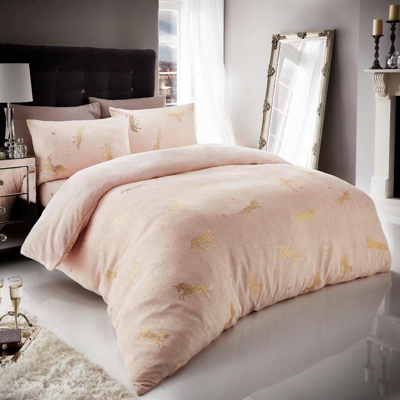 rose gold unicorn bedding