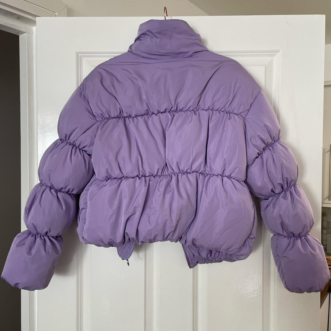 Bershka lilac cropped puffer jacket. Perfect... - Depop